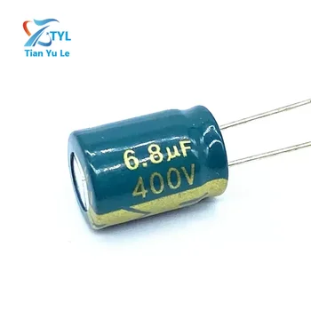 10 шт./лот Высокочастотный низкоомный алюминиевый электролитический конденсатор 400 В 6,8 мкФ, размер 10 *13 мм 20%