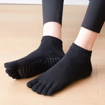2023 Женские дышащие носки для пилатеса, противоскользящие Носки для йоги с пятью пальцами, быстросохнущие хлопковые женские эластичные носки для фитнеса для балетных танцев