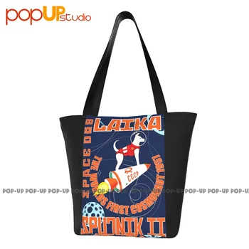 Cccp СССР Россия Спутник 1957 Космонавт Лайка Космическая собака, сумки, Забавная сумка для покупок, сумка через плечо