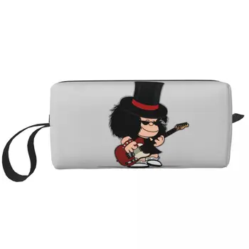 Comic Mafalda Rock Guitar Дорожная косметичка Quino Manga Органайзер для туалетных принадлежностей и макияжа Женские сумки для хранения косметики Dopp Kit Case Box
