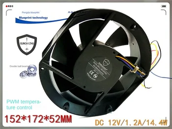 Guncaizhu Овальный 152*172 * 52 мм 17251 Вентилятор охлаждения с двойным шариковым ШИМ-регулятором температуры 12V