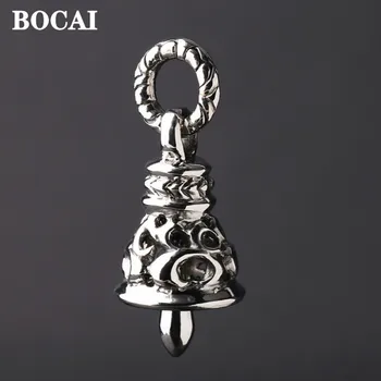 Аксессуар для ювелирных изделий из серебра BOCAI 100% S925 15 *34 мм, подвеска-колокольчик с полым бриллиантом для мужчин и женщин, Оптовая продажа, Бесплатная доставка