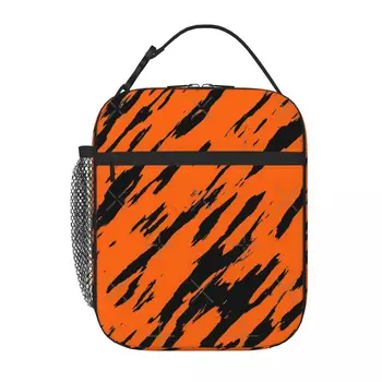 Бенгальский Оранжевый с тигровым принтом, Черный с животным рисунком, сумки-холодильники для ланча, Термосумка для ланча, Термосумка для еды
