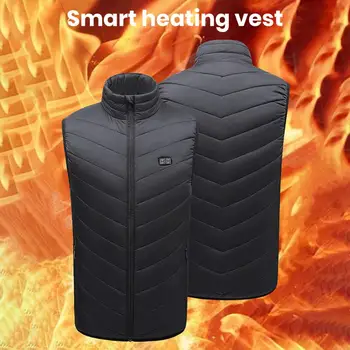 Жилет-куртка Slim Fit, жилет с электрическим подогревом, регулируемая температура, 11 зон нагрева, куртка унисекс для комфорта и тепла