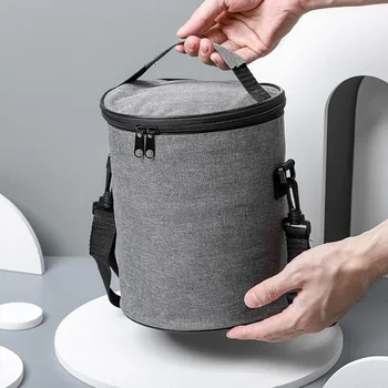 Круглые изолированные сумки-ланч-боксы, изолированная сумка из алюминиевой фольги, портативная сумка для бенто для работы с рисом, фабричная изолированная сумка