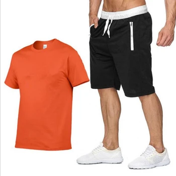 Лето 2022 из хлопка и конопли 2021, комплект из двух предметов, мужская футболка с коротким рукавом, укороченный топ BL14