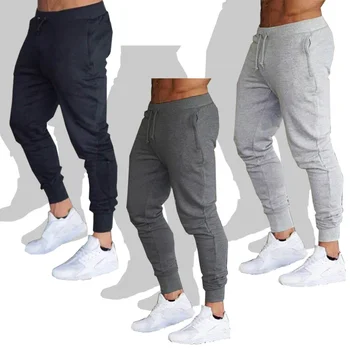 Новые спортивные штаны для бега трусцой, мужские спортивные штаны для бега трусцой, Хлопковые спортивные брюки, облегающие брюки для бодибилдинга