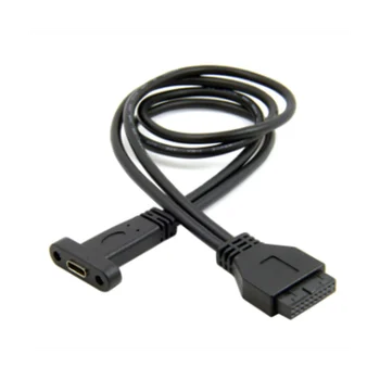 Однопортовый USB 3.1 Type C, разъем USB-C для материнской платы USB 3.0, 19-контактный разъемный кабель 50 см