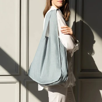 Однотонная Простая хлопковая льняная женская сумка большой емкости, модные женские холщовые сумки, популярная женская сумка для путешествий