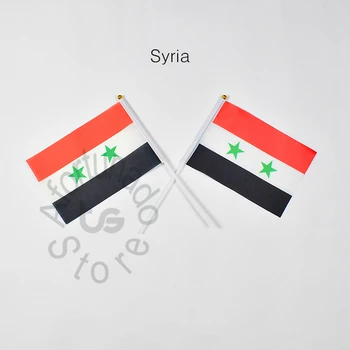 Сирия 14 * 21 см, 10 штук, флаг, размахивающий рукой флаг, Национальный флаг Сирии для встречи, парада, вечеринки.Подвешивание, украшение
