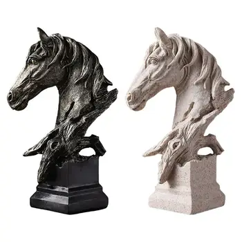 Статуэтка-бюст с головой лошади -готовая настольная скульптура для подарка на новоселье