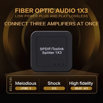 цифровой адаптер оптического аудиоразветвителя spdif 3-Полосный переключатель 1X3 Toslink Splitter SPDIF Разветвитель Оптического кабеля Концентратор 1 вход 3 Выхода